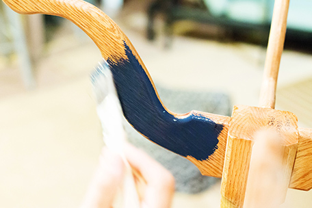 Partially-painted table leg