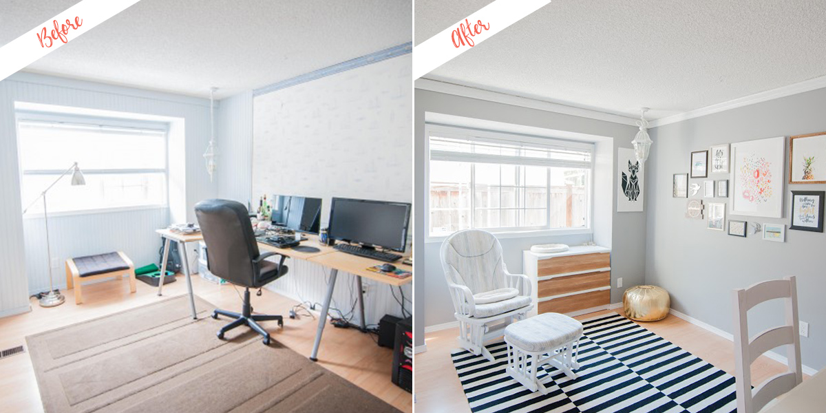 Multipurpose room before and after