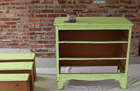 Dresser with the drawers removed and ready to paint