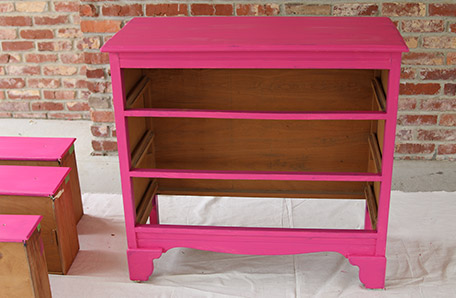 The dresser after one coat of paint