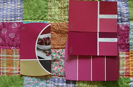 Picking colors based on the bedspread from the room