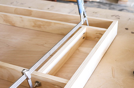 Building out frame for mirror with storage example 2
