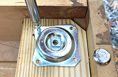 Installing metal plates for legs