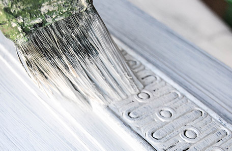 Painting buffet. Close-up on wood details