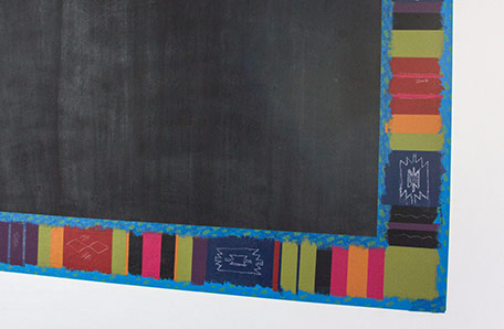 Closeup of chaklboard with tape