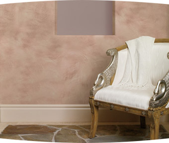 Wooden chair with white cloth on a stone surface
