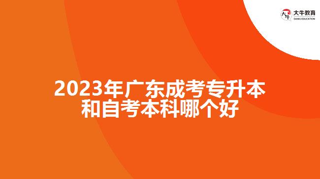 2022年廣東成考專升本和自考本科哪個好